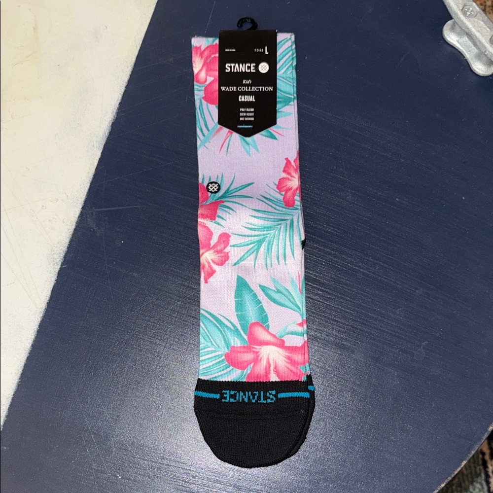 Stance Tropical Floral Crew Socks - Pink and Teal
